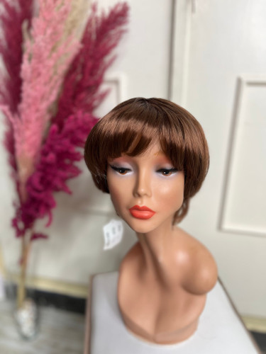 کلاهگیس پسرونه رنگ قهوه ای مسی