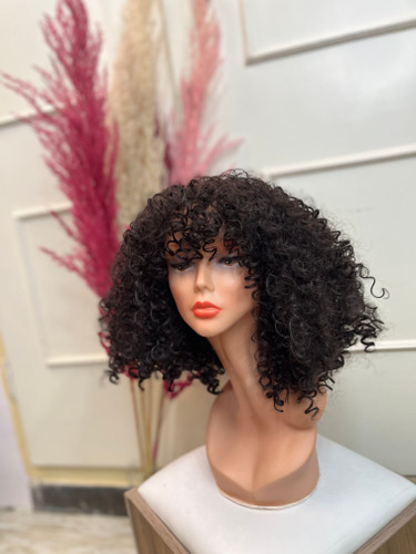 کلاهگیس خرمایی فر کوتاه