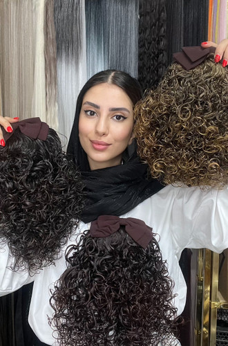 اکستنشن پشت سری پاپیونی فر