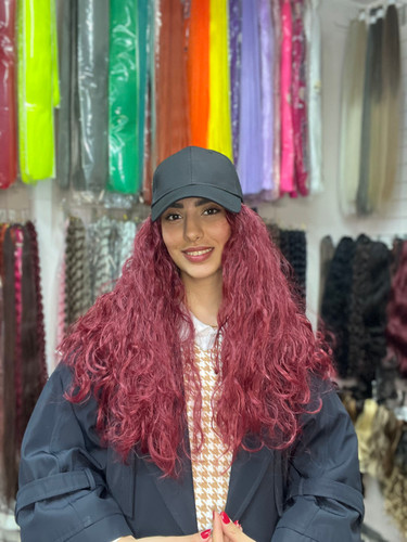 کلاه مویی شرابی حالتدار